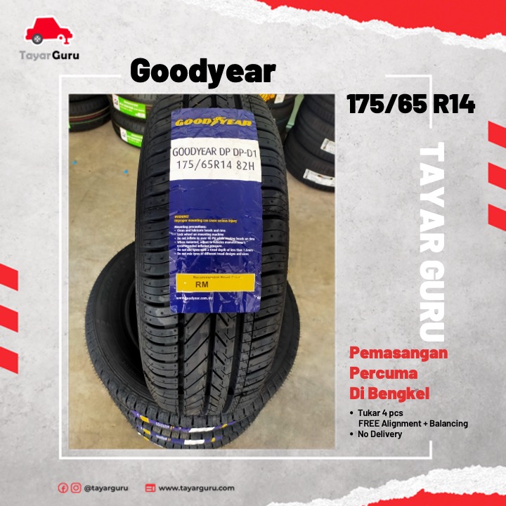 Goodyear 175/65R14 Tayar Baru (Installation) 175 65 14 New Tyre Tire  TayarGuru Pasang Kereta Wheel Rim Car