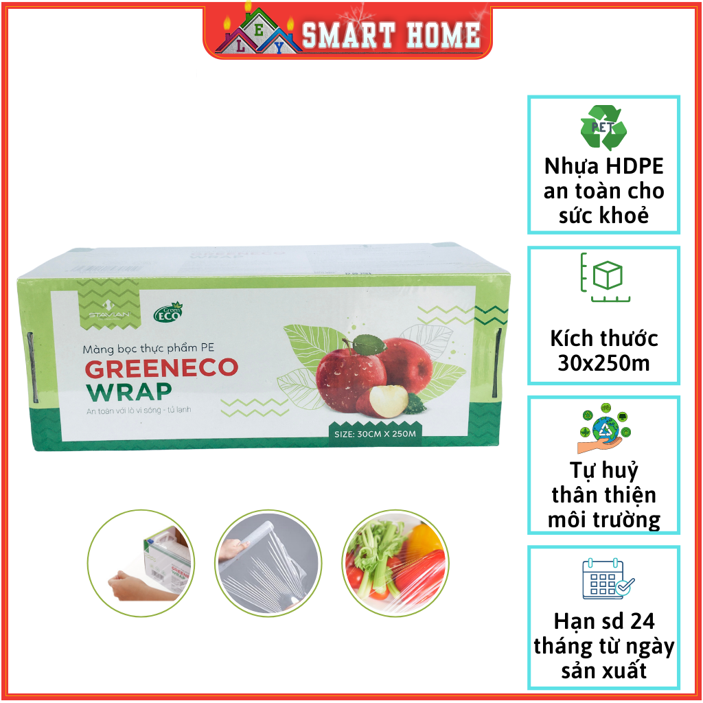 Màng bọc thực phẩm co giãn tốt kích thước 30cm x 250m