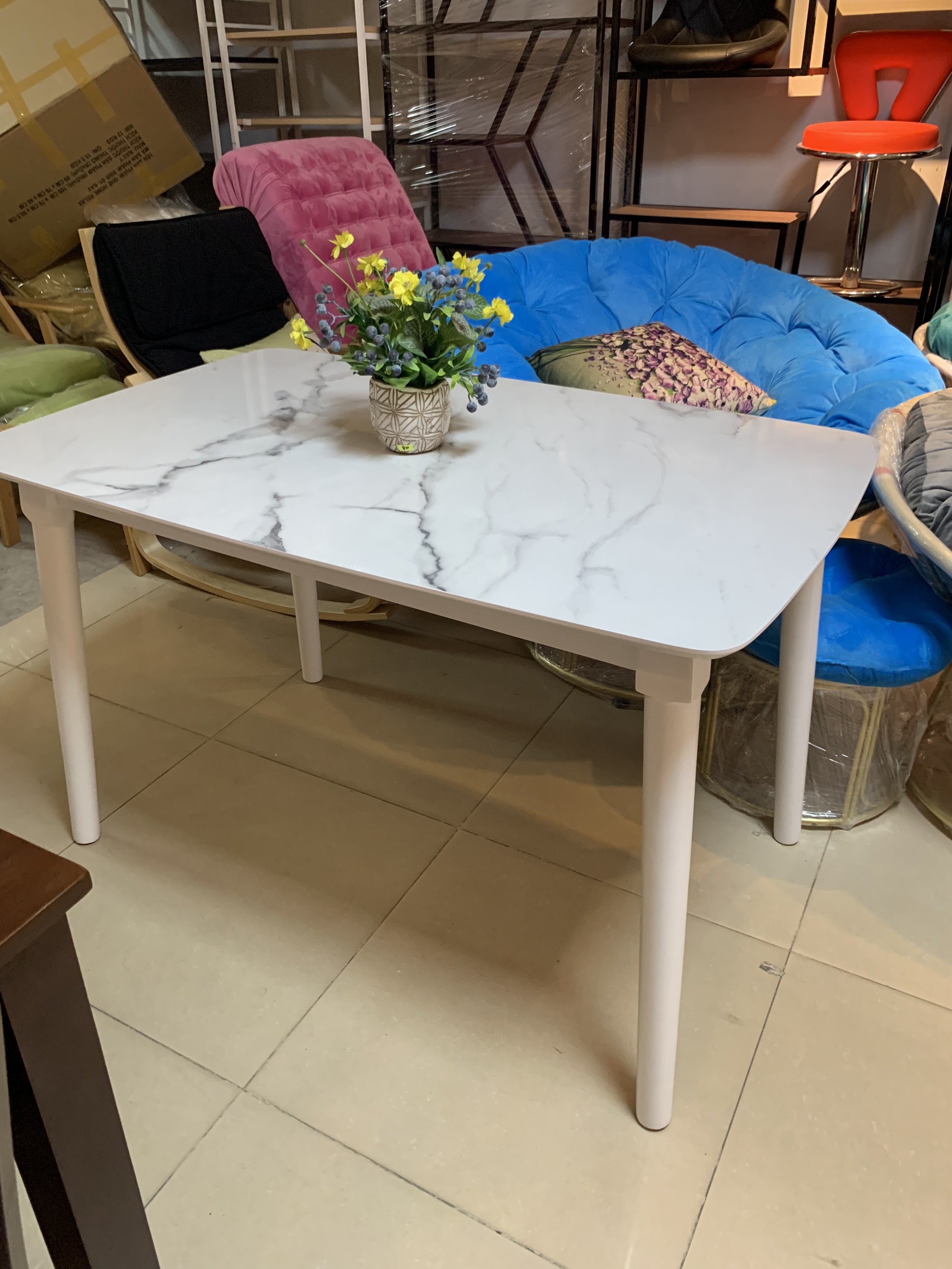 Bàn ăn mango/ bàn ăn gỗ giả đá 1m2