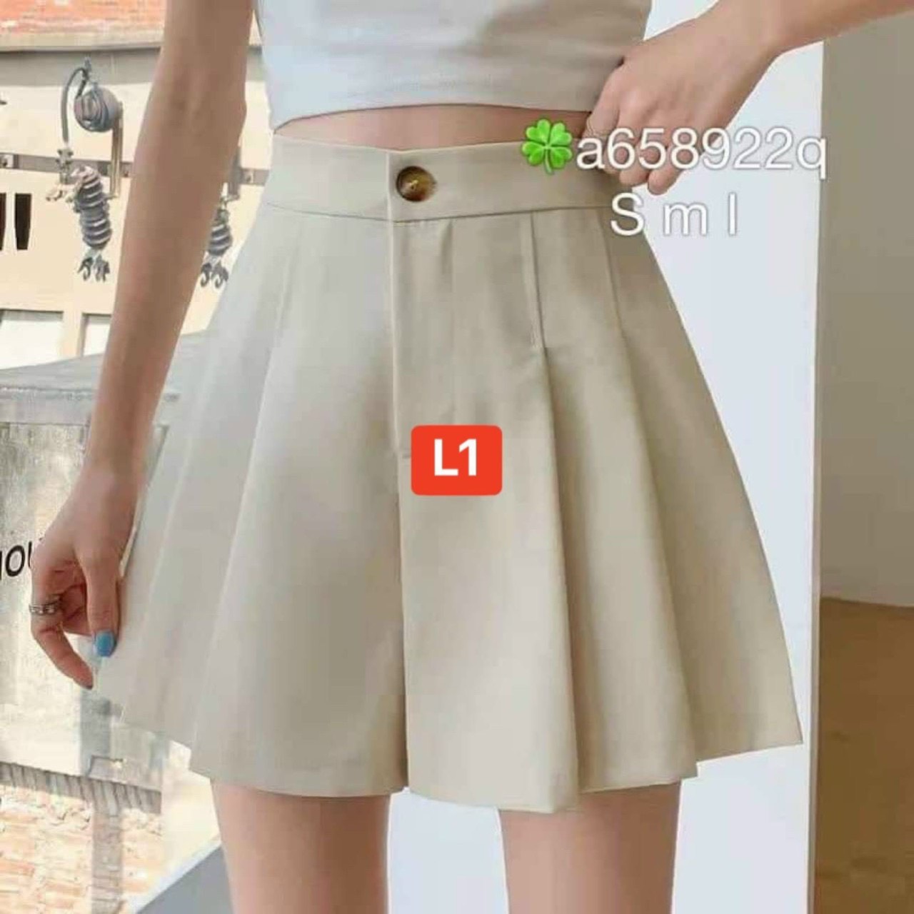 Quần short tuyết mưa lưng cao xếp ly siêu hot GUBAFASHION.