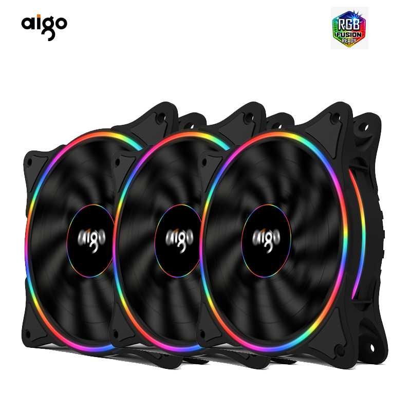 Aigo V1 12cm Black RGB Desktop Case Cooling Fans thumbnail