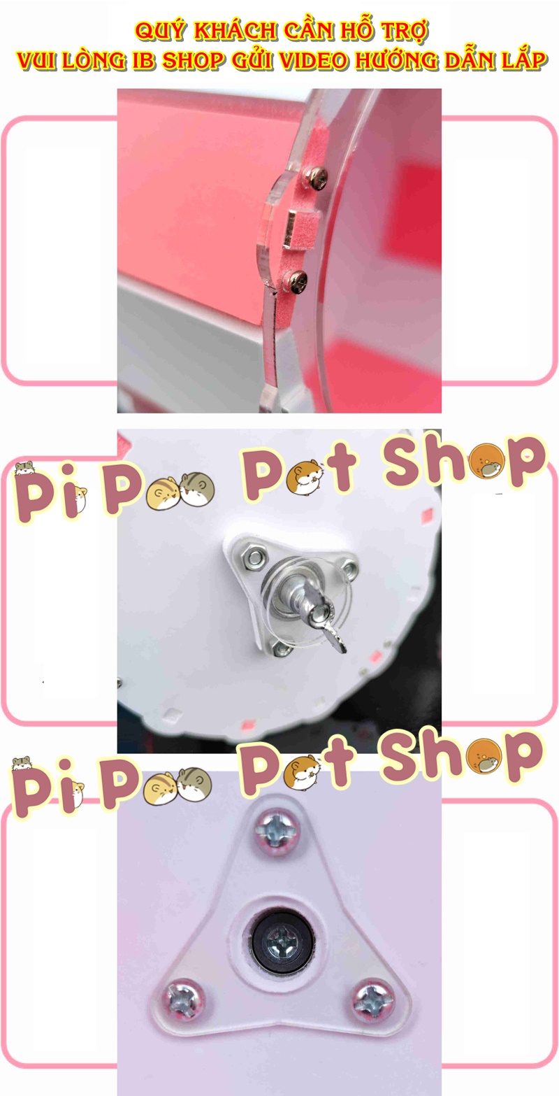 Bánh chạy wheel lắp ráp bằng gỗ cho hamster