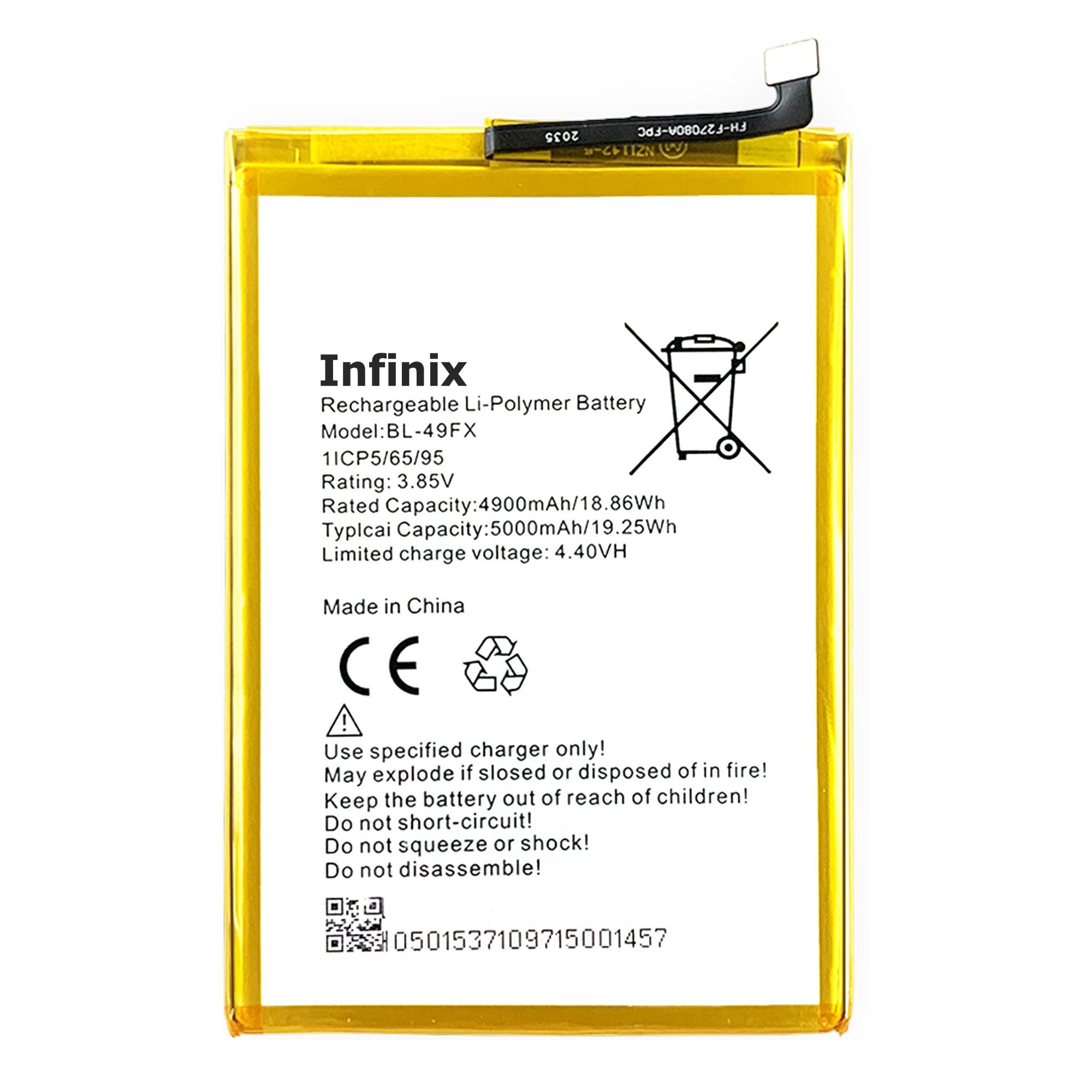 infinix Note 7 Battery BL-49FX Replacement Premium Quality 5000mah Battery For infinix Note 7. 