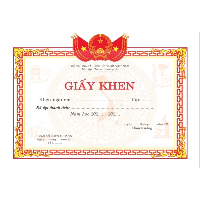 Giấy Khen Khổ A4, Khổ A5(In Nội Dung Theo Yêu Cầu)