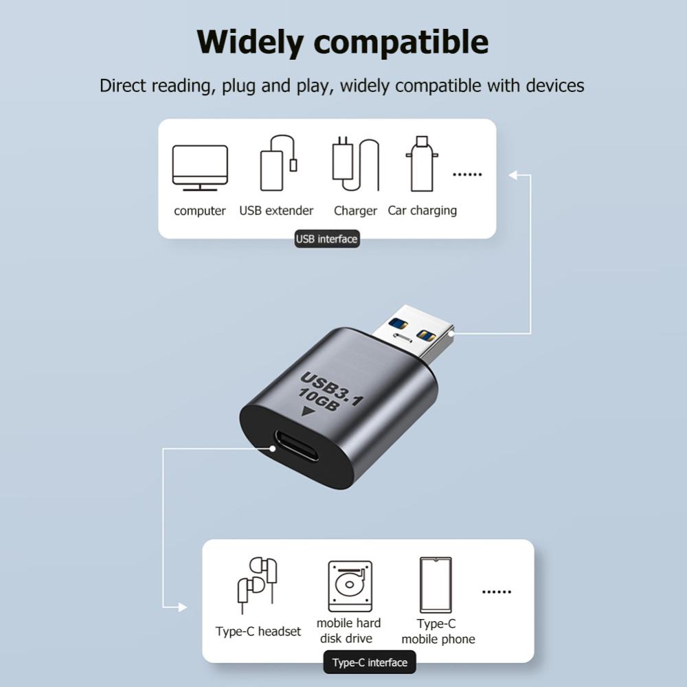USB 3.1 to USB 3.1/Type C Adapter USB3.1 Gen2 Charging Data Transfer Converter