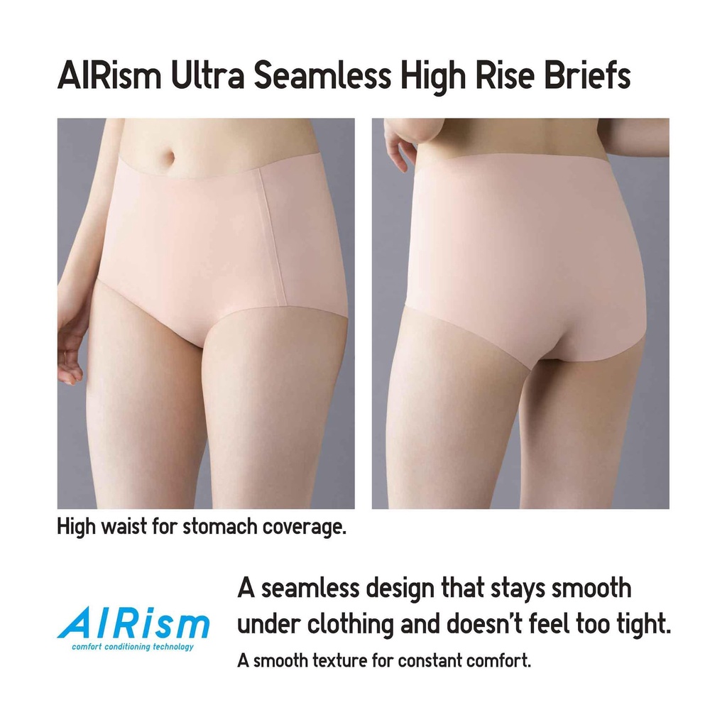 Women's Airism Ultra Seamless High-Rise Briefs with Quick-Drying, Pink, XL