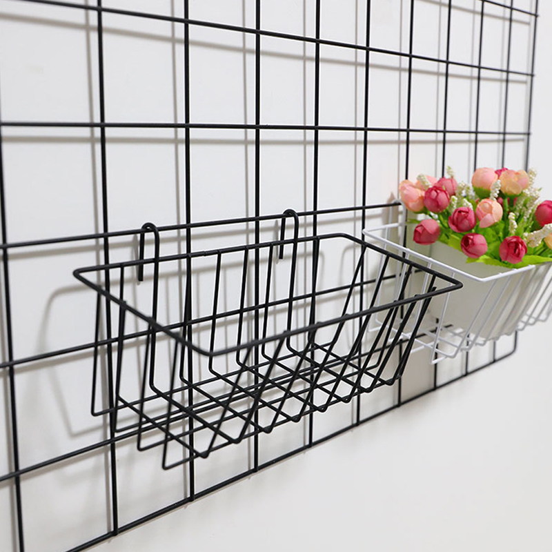 Metal%20Decorative%20Storage%20Basket%20DIY%20Iron%20Grid%20Flower%20Pot%20Hanging%20Shelf%20Wall%20Art%20Mounted%20Frame%20Mesh%20Display%20Rack%20Home%20Decoration%20Queena%20-%20Image%204