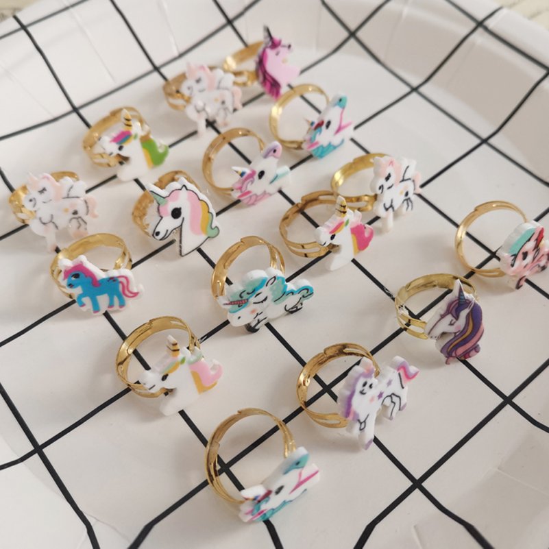 10pcs/Lot%20Children%20Cute%20Unicorn%20Horse%20Rings%20Mix%20Style%20Adjustable%20Finger%20Rings%20Kid%20Baby%20Girl%20Ring%20Jewelry%20Gift%20Wholesale%20-%20Image%204
