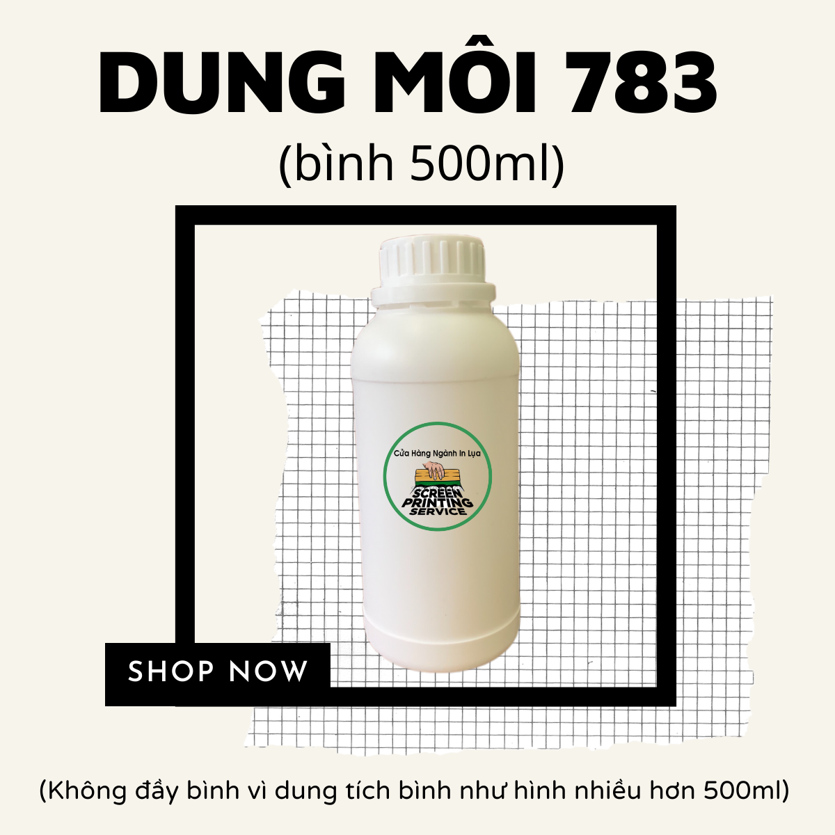 Dung môi chậm khô 783 pha mực in lụa hệ dầu