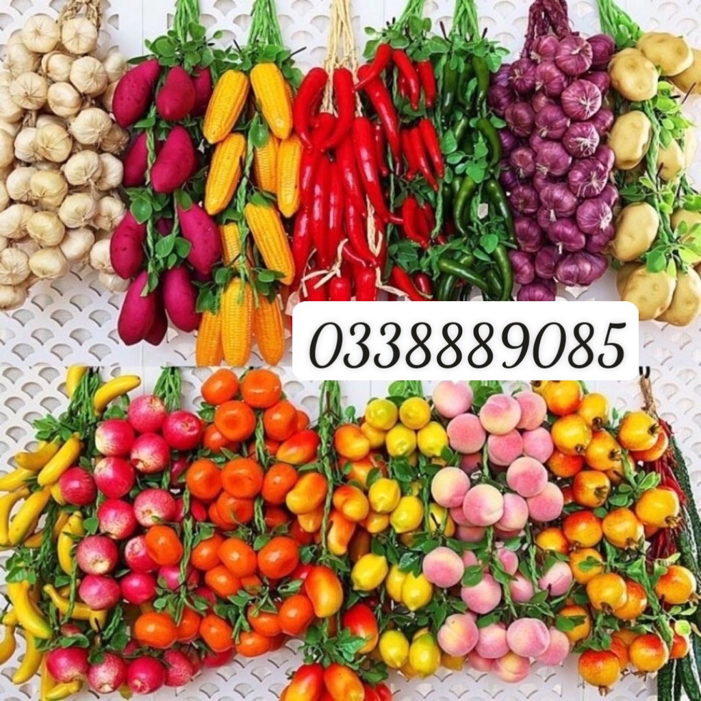 Dây hành tỏi ớt, lạc trang trí (củ quả giả)