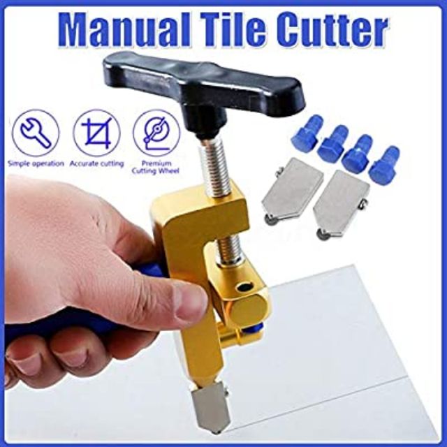 Máy cắt gạch kính đa năng , Dụng cụ cắt kính gạch 2 in 1 , tặng kèm 2 lưỡi cắt