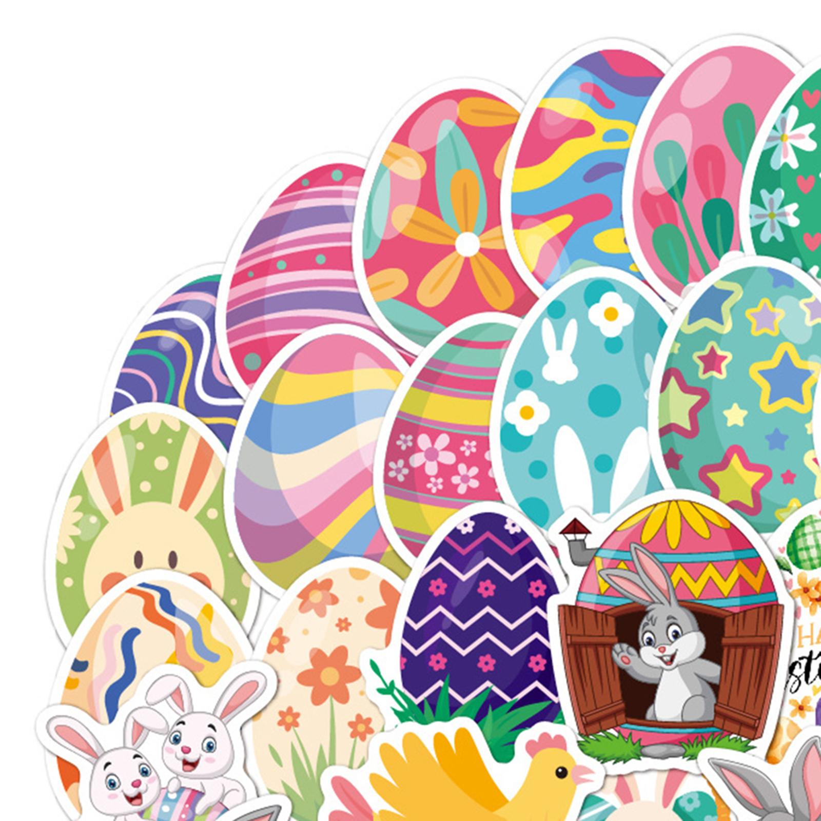 Mippos Easter Stickers, Easter Egg Bunny Stickers, Easter Egg Decals, for Water Bottles