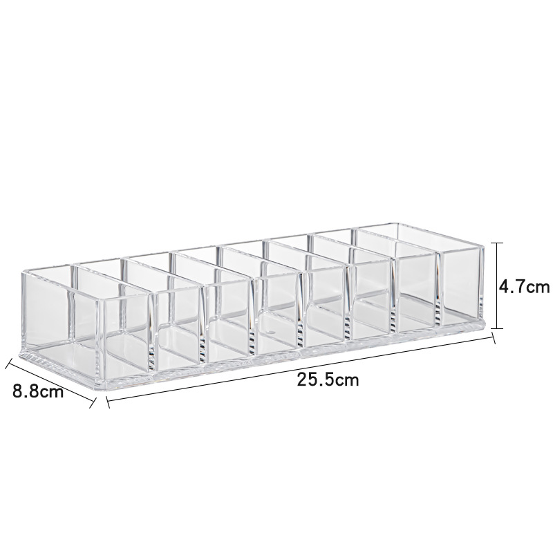 KS Acrylic Transparent Bedroom Cosmetics Storage Box Multi grid Desktop Light Luxury Items Plastic Multi functional Storage Rack