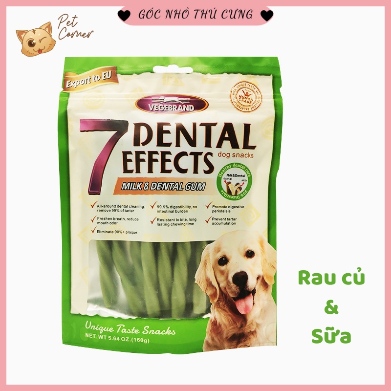 Xương gặm sạch răng thơm miệng cho chó 7 Dental Effects (gói 160g)