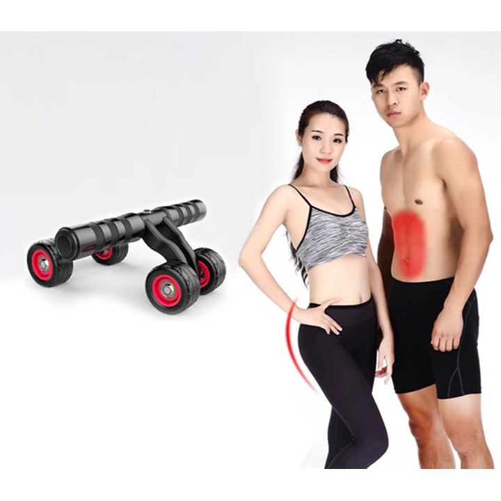 (BH12T) CON LĂN TẬP BỤNG 4 BÁNH ( AB ROLLER AND PUSH UP BAR)