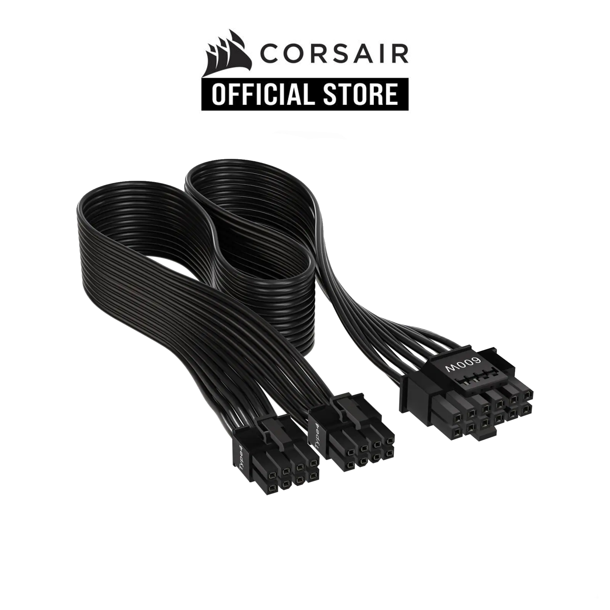 Corsair 600w pcie 5 0 gen 5 12vhpwr type 4 12 pin to 2x8 pin psu