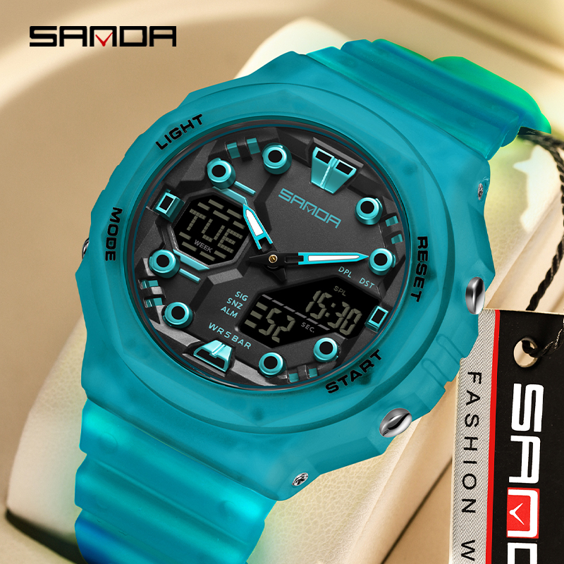 Sanda Large Dial Multifunctional Trendy Urban Outdoor Waterproof Sports Men's Watch SD6200-2.