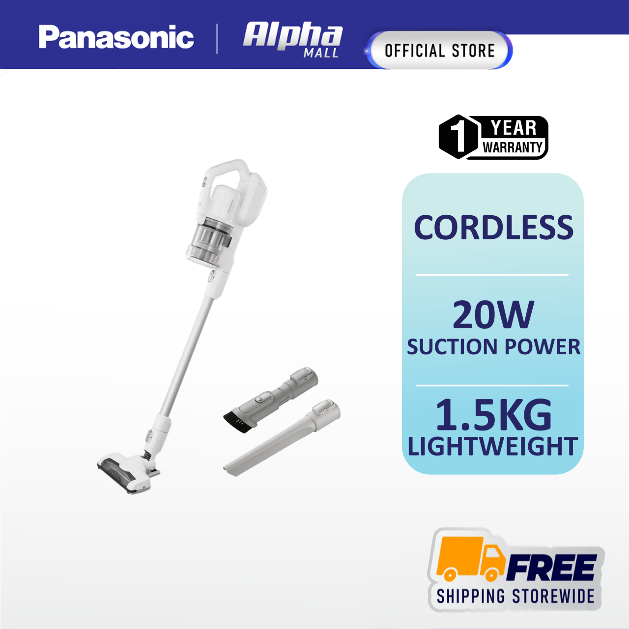 PANASONIC MCSBV01 CORDLESS STICK VACUUM CLEANER MCSBV01W147