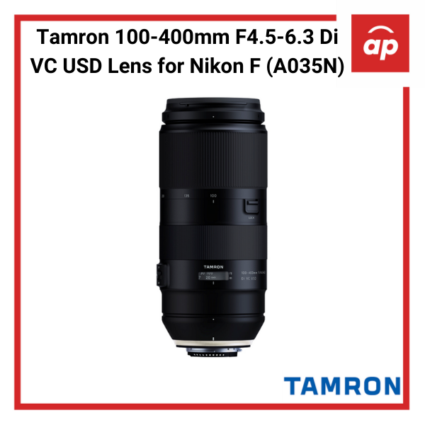 Tamron 100-400mm F4.5-6.3 Di VC USD Lens for Nikon F (A035N) and