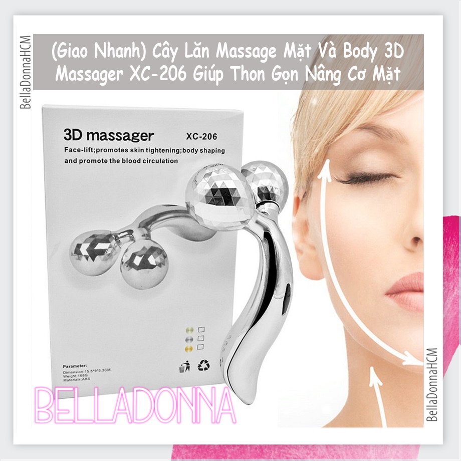 Cây Lăn Massage Mặt Và Body 3D Massager XC-206 Giúp Thon Gọn Nâng Cơ Mặt