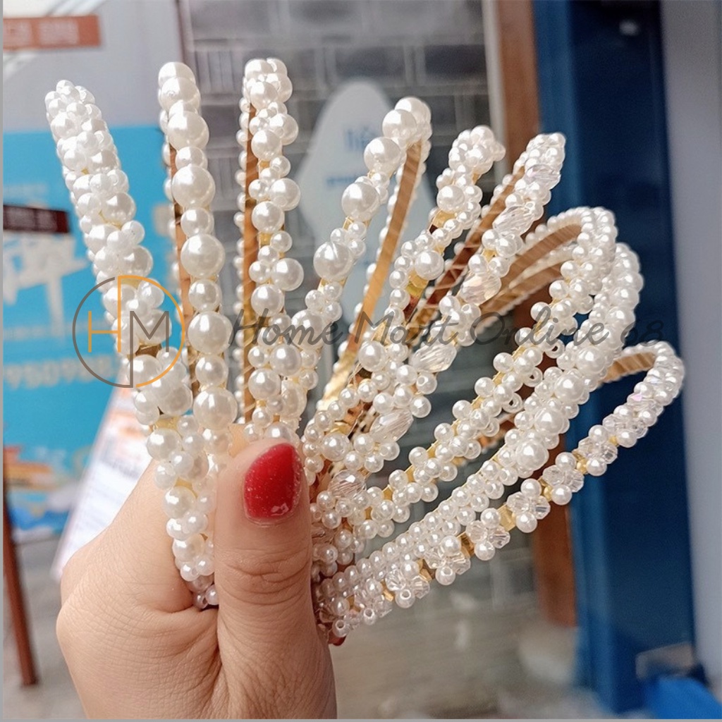 Băng đô bờm cài tóc đính đá sang trọng tiểu thư