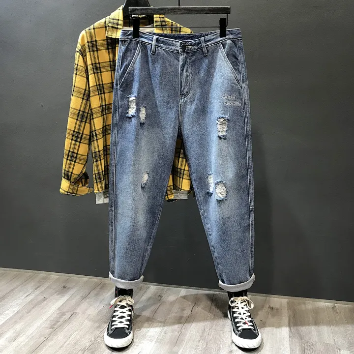 mens loose ripped jeans