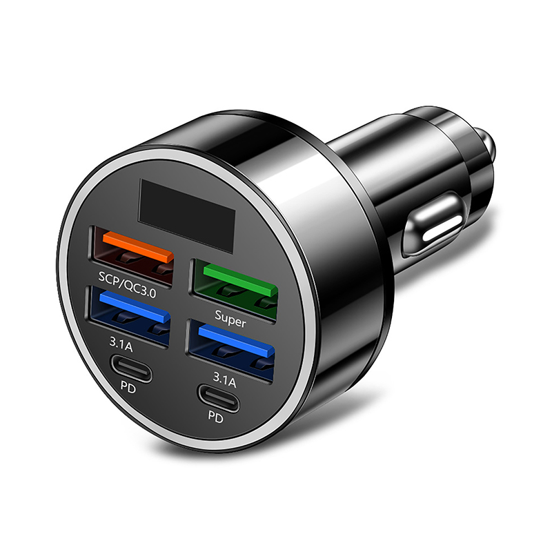100W%206-Ports%20USB%20Type-C%20Car%20Charger%20With%20Voltage%20Display%20PD%20Fast%20Charging%20Power%20Adapter%20For%20Iphone%20Android%20Smart%20Phone%20Tablet%20-%20Image%209