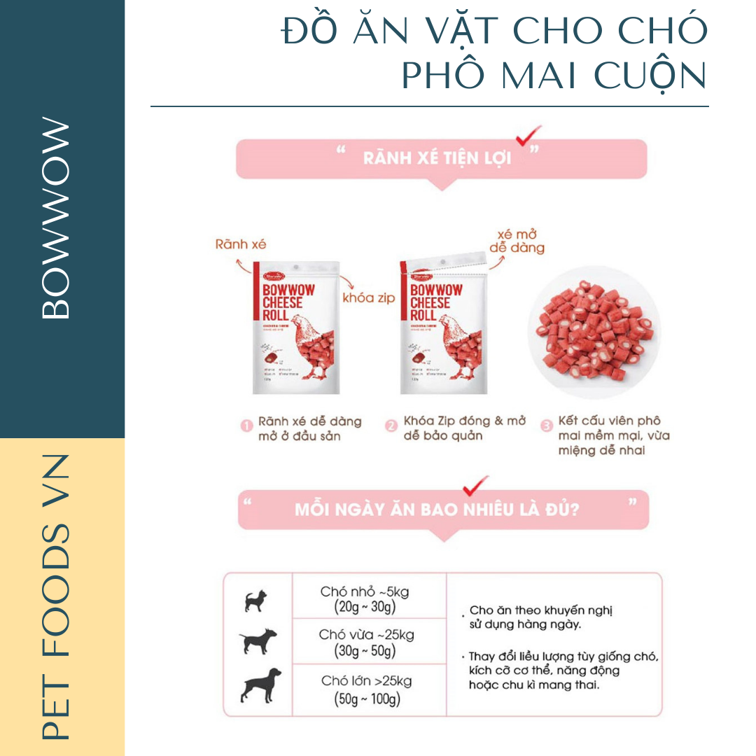 Phô mai cuộn cho chó BOWWOW 120g