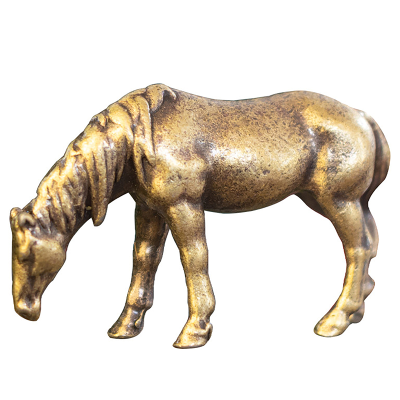 【Best value】 Solid Long Tail Horse Figurines Miniatures Ornaments Maoxiu.