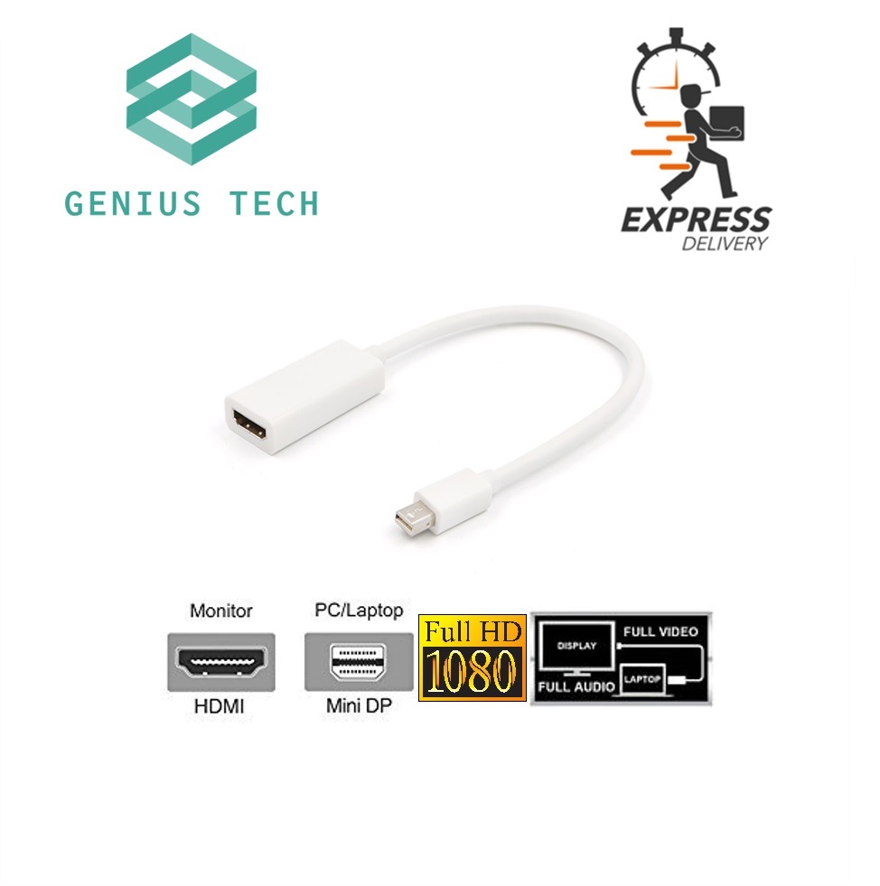 Sg Seller Mini Displayport To Hdmi Female Port Adapter Mini Displayport Dp Mini Dp To Hdmi Adaptor Thunderbolt W Short Cable For Apple Macbook Pro Air Surface Pro 1080p 4k Lazada Singapore