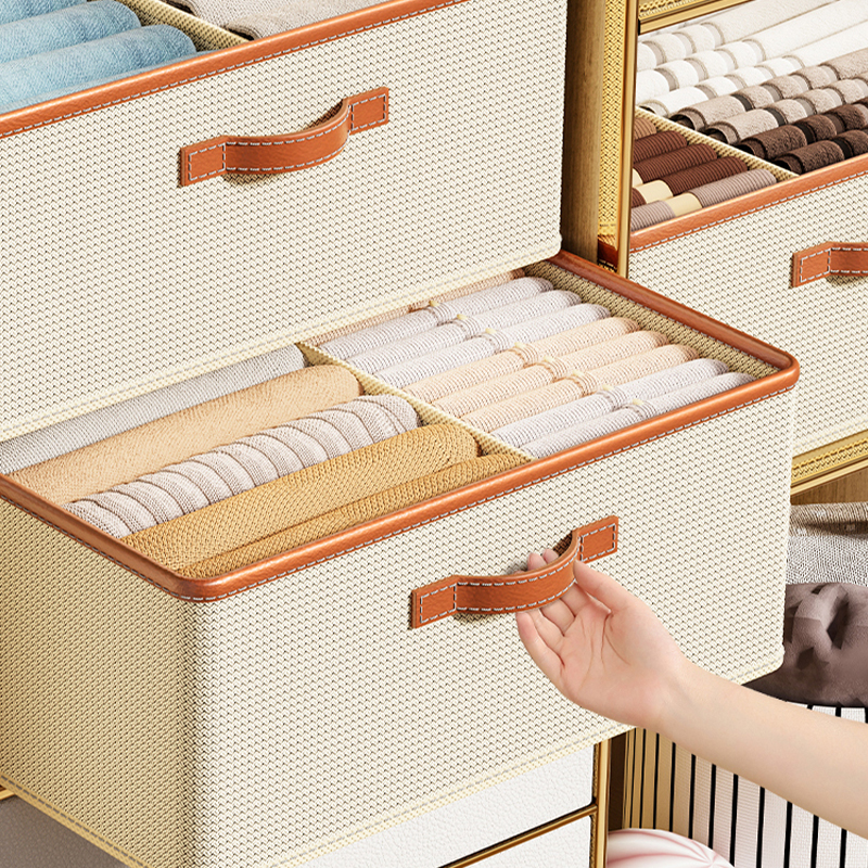 Loozykit Foldable Clothes Storage Box Wardrobe Organizer Closet Organizer Large Capacity Compartment Storage Box Cabinet Drawer Organizer Storage Case for Underwear Pants Bra Panties Tshirts Sock