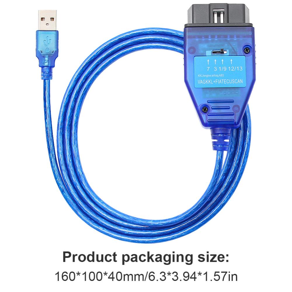 【New Arrival】ECUSCAN USB Diagnostic Interface FT232RL Chip OBD2 Code Reader with 4 Way Switch Car ECU Scan Tool for VAG KKL Fiat