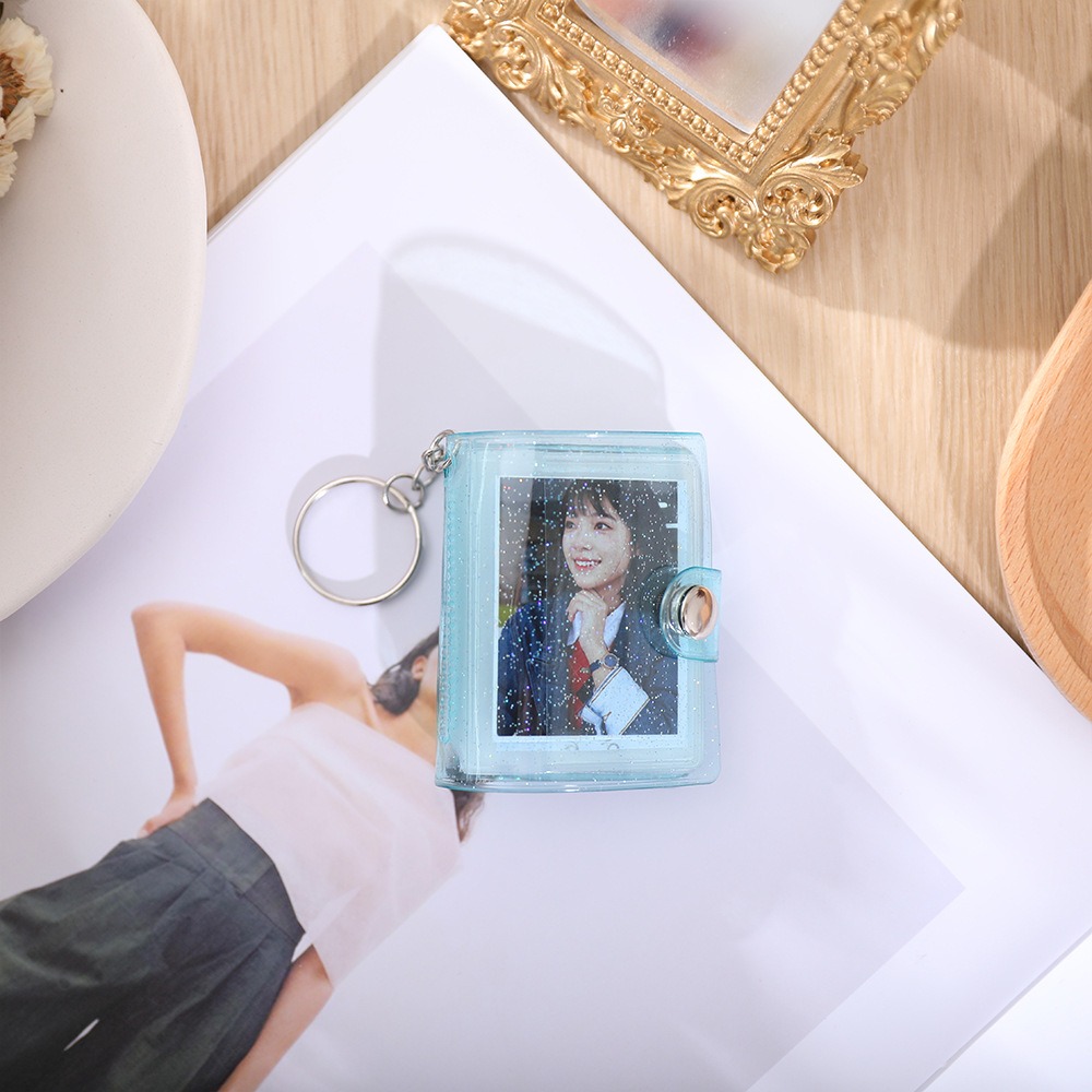 PAN6303936269 1/2inch Transparent Photo Album 16/20 Slots Mini ID Photo Storage Cute Portable Storage Card Book