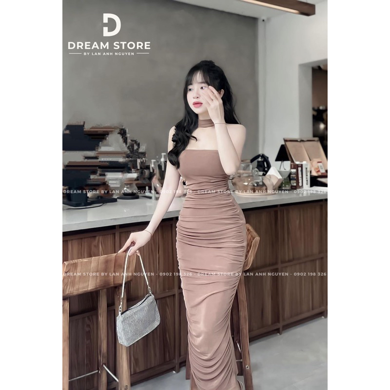 Đầm body cúp ngực kèm dây choker