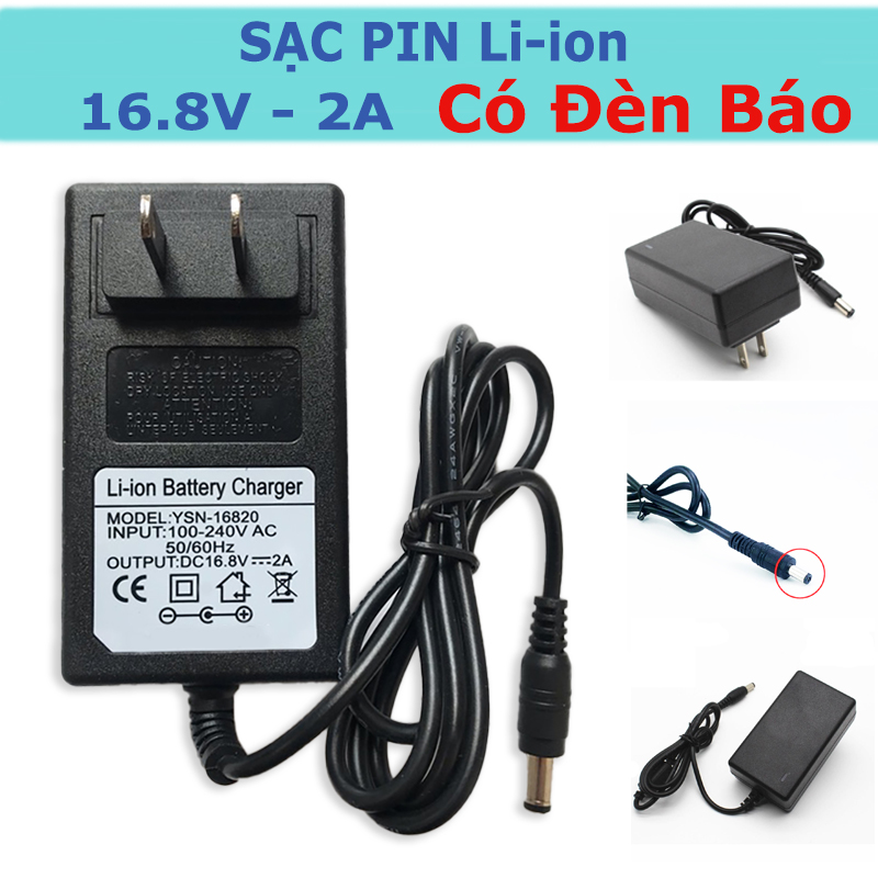 Bộ sạc 4s pin li-ion 16.8v 2a chính hãng loại đẹp chống hao pin có đèn báo ngắt