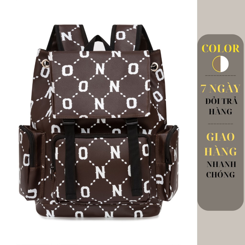 [VOUCHER 8%]Balo Da Backpack Unisex Chống Nước - Màu Đen