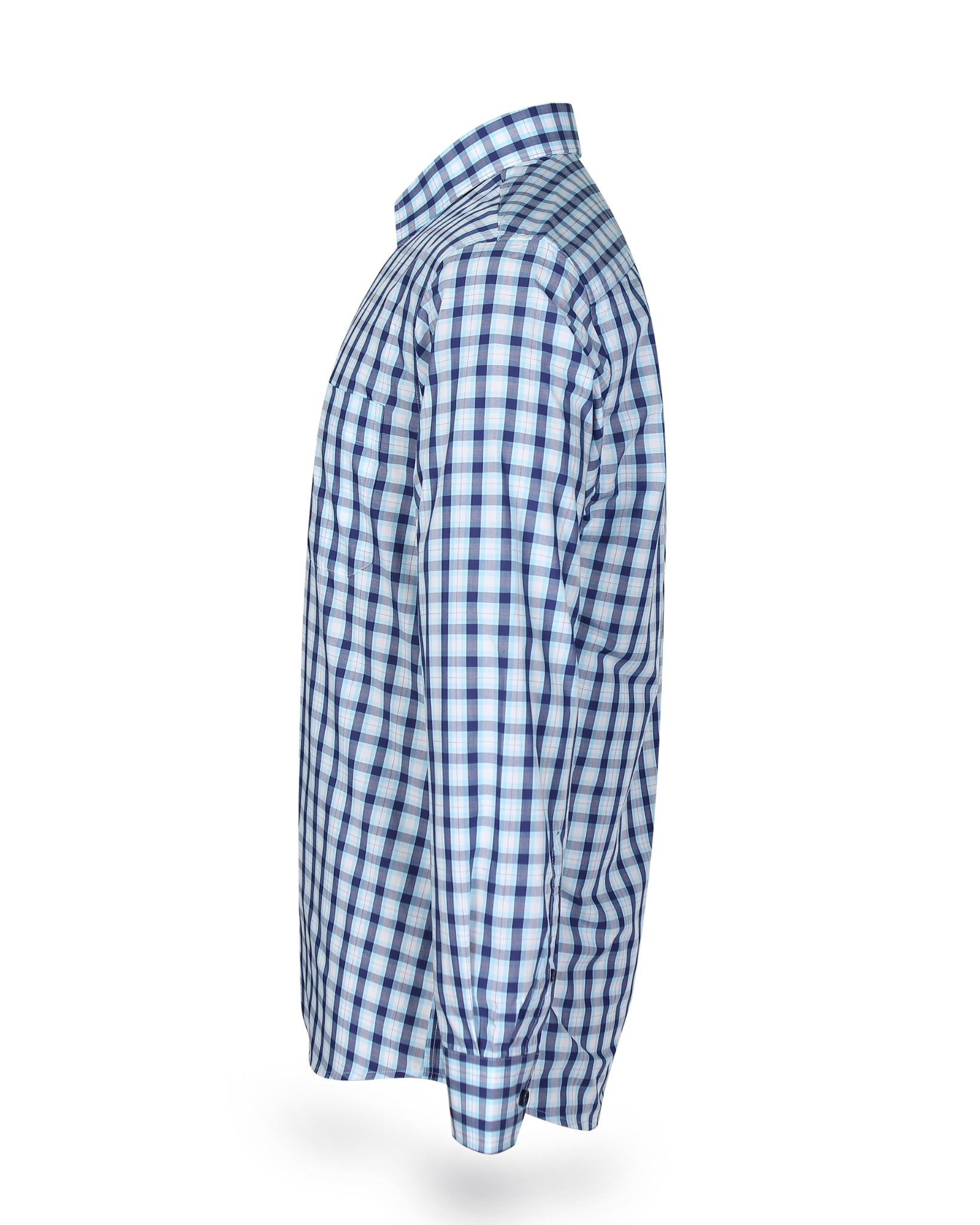 Áo sơ mi nam tay dài KHATOCO form Tailor Fit caro xanh mã A1MD398T1-CNCR168-2410-D