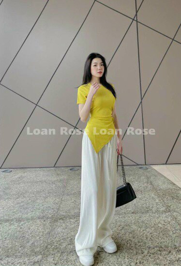 Áo thun nữ kiểu tay ngắn vạt chéo - áo thun kiểu rút eo - freesize