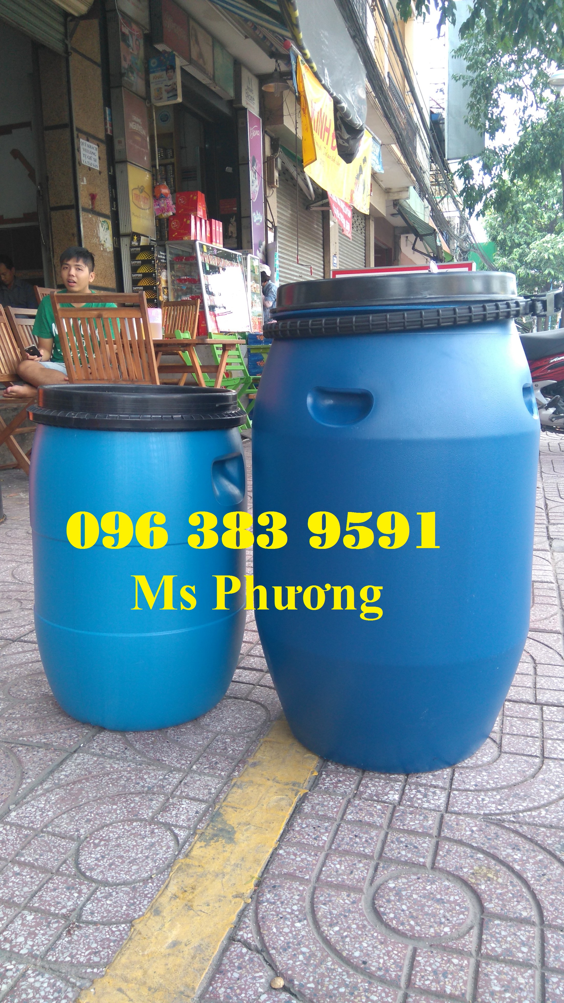 Thùng phuy nhựa 120l đựng chất lỏng, dung môi