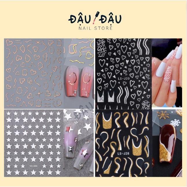 Sticker Trang Trí Móng Tay - Miếng Dán Trang Trí Móng Tay 3D Cực Đẹp