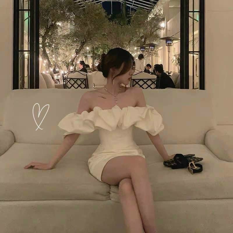 [Miễn phí ship] ĐẦM TRỂ VAI, VÁY ĐI TIỆC, ĐẦM THIẾT KẾ, VÁY TIỂU THƯ SANG CHẢNH,ĐẦM TRỂ VAI PHỐI BÈO, ĐẦM TRỂ VAI ÔM BODY TÔN DÁNG ĐI TIỆC CÁ TÍNH