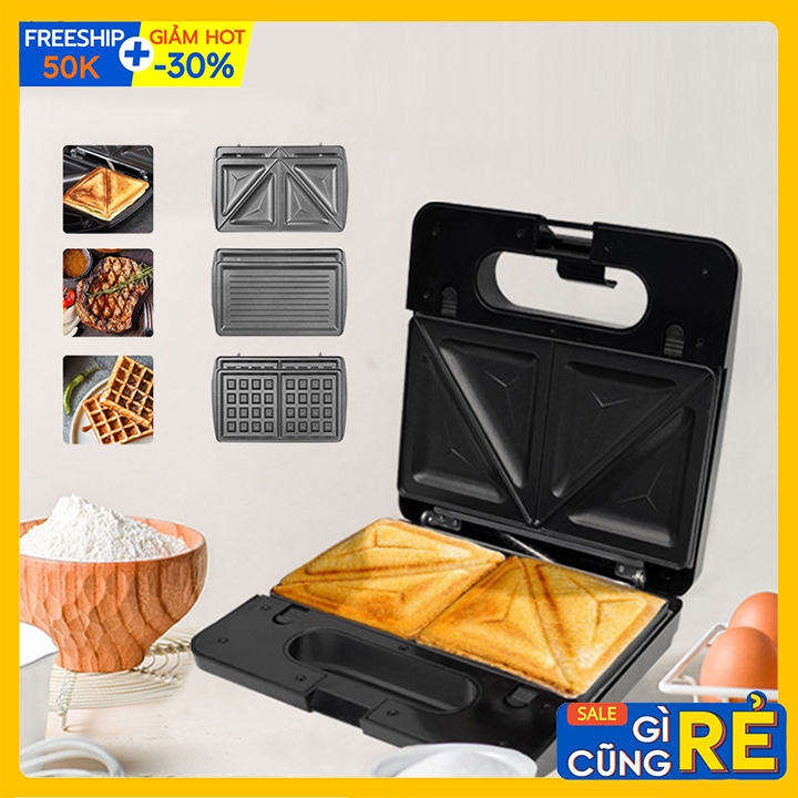 Máy làm bánh waffle, nướng bánh mỳ đa năng 3 trong 1 chính hãng sokany