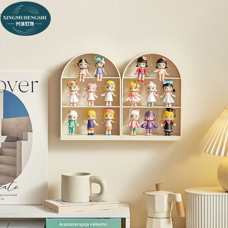 Wall hanging doll blind box storage box creative bubble mart handmade display case doll doll blind box storage display stand Save space