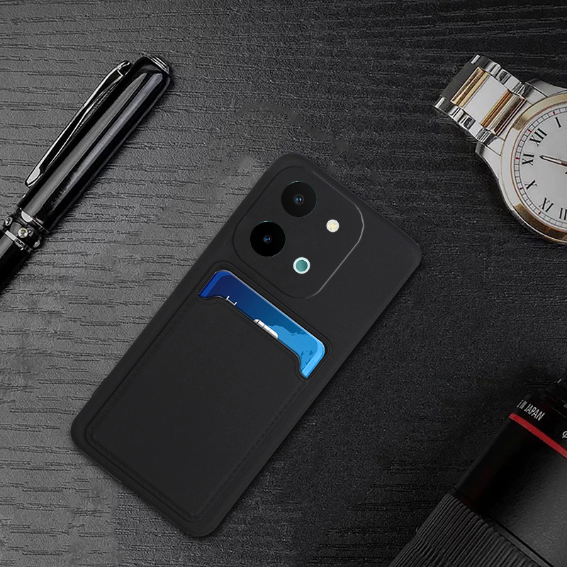 For Vivo Y28 Case Soft Card Holder Slot Silicone Wallet For Vivo Y28 Back Cover Phone Cases.