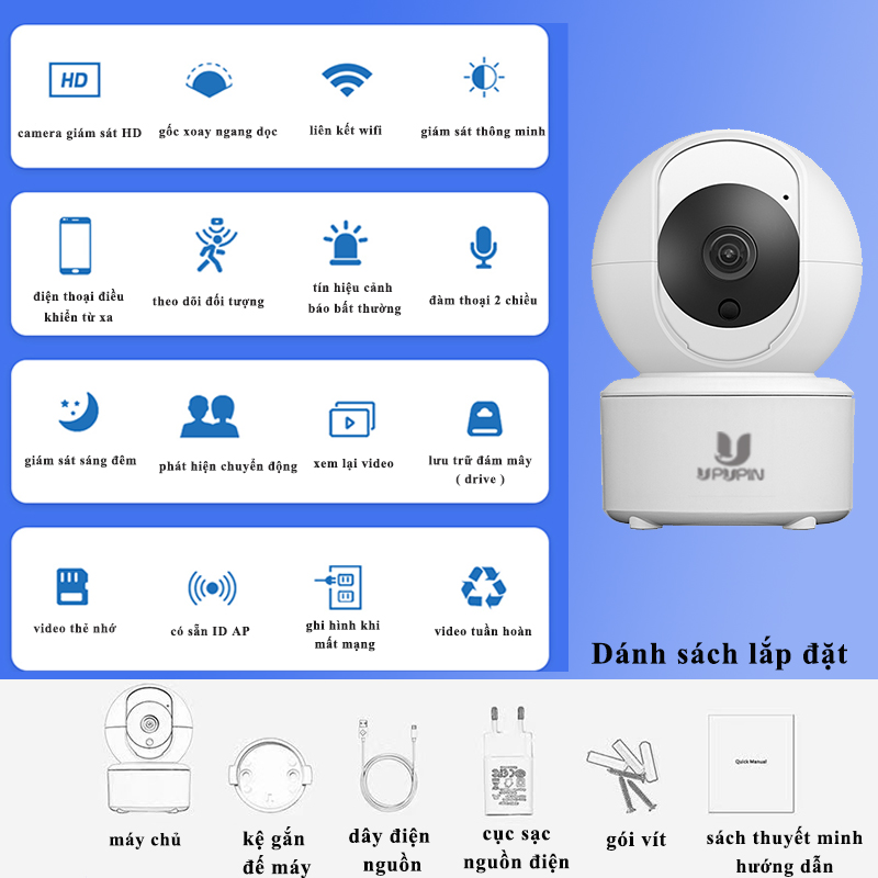 Camera wifi Thẻ nhớ MicroSD (Đen) 32GB/64GB Camera wifi