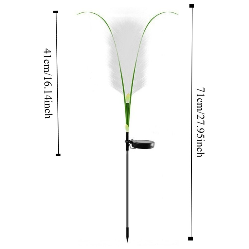 Weatherproof LED Solar Garden Reed Lamp Bulrush Flower Optical Fiber ...
