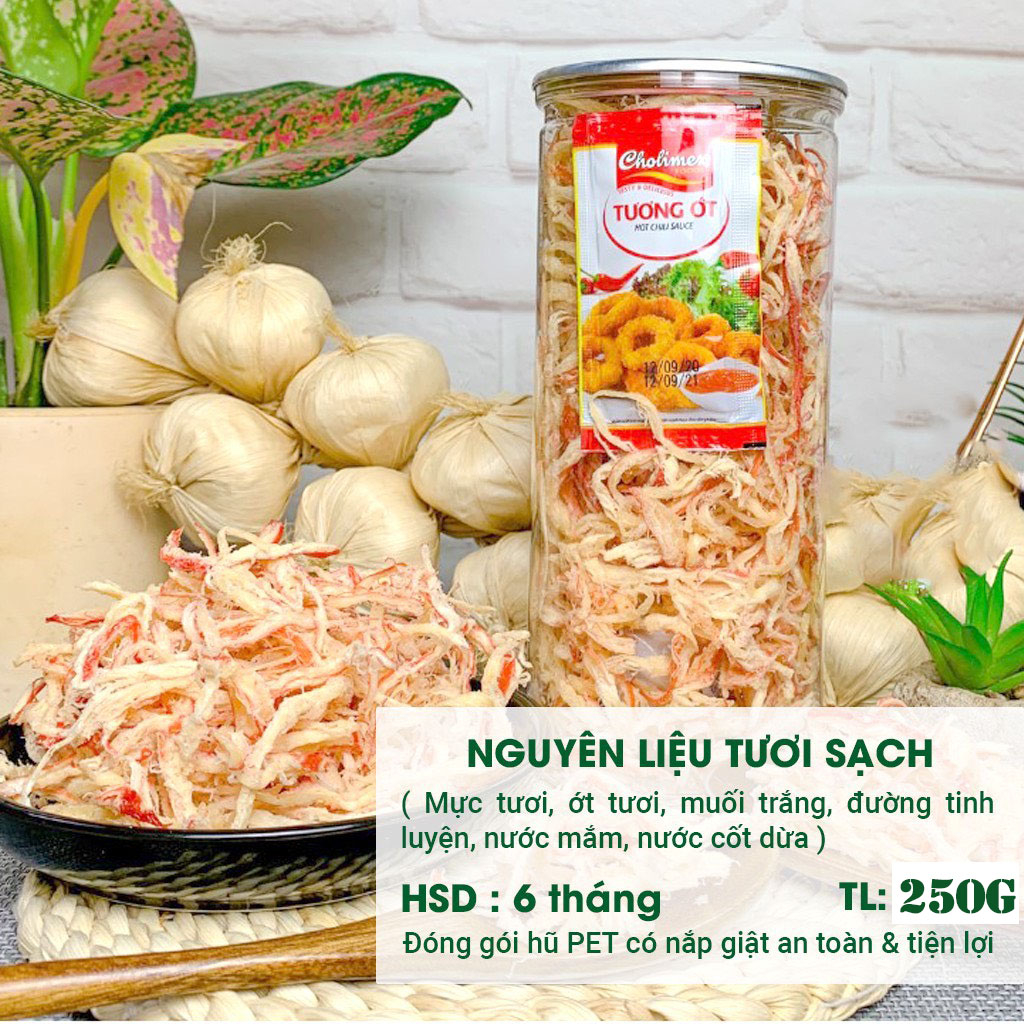 [ Combo 2 Hũ ]  MỰC CÁN TẨM GIA VỊ + MỰC HẤP NƯỚC DỪA ( Mỗi Hũ 250.Gram )