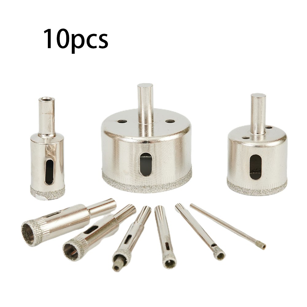 Comforhome 10*Diamond Holesaw Sets Holes Saw Drill Bit For Cutting Tile Glass Porcelain