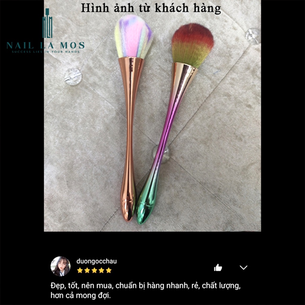 Chổi phủi bụi nail cán dài, cọ phủi bụi móng