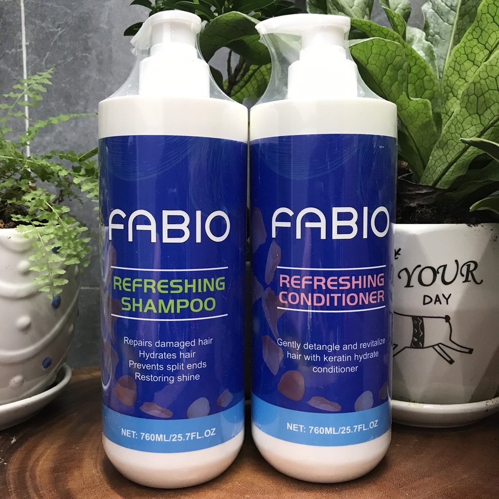 [HCM]Dầu gội xả dưỡng chất FABIO Refreshing 760mlx2